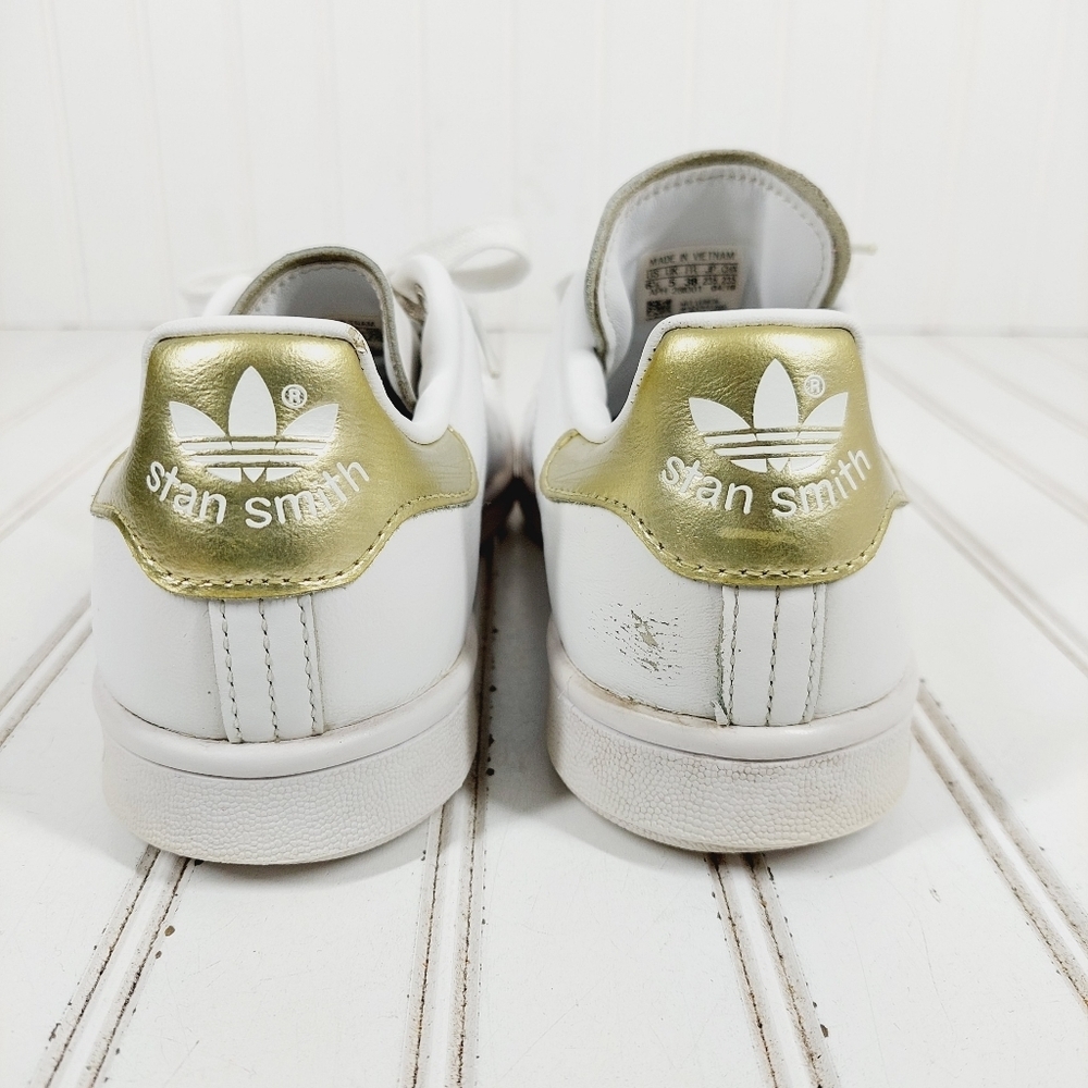 adidas Stan Smith Women's White Leather Athletic Shoe D979 - Picture 6 of 13
